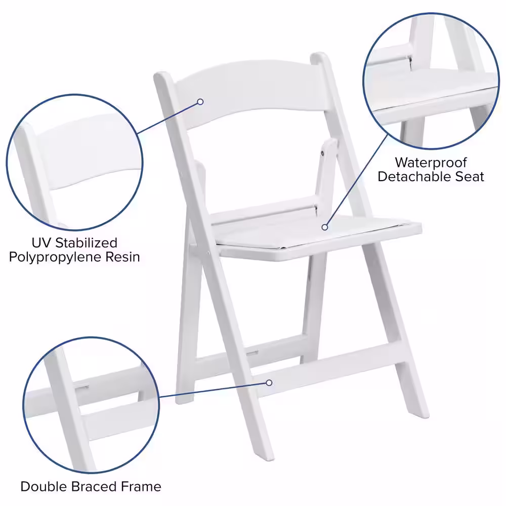 Carnegy Avenue White Resin Folding Chair (Set of 4)
