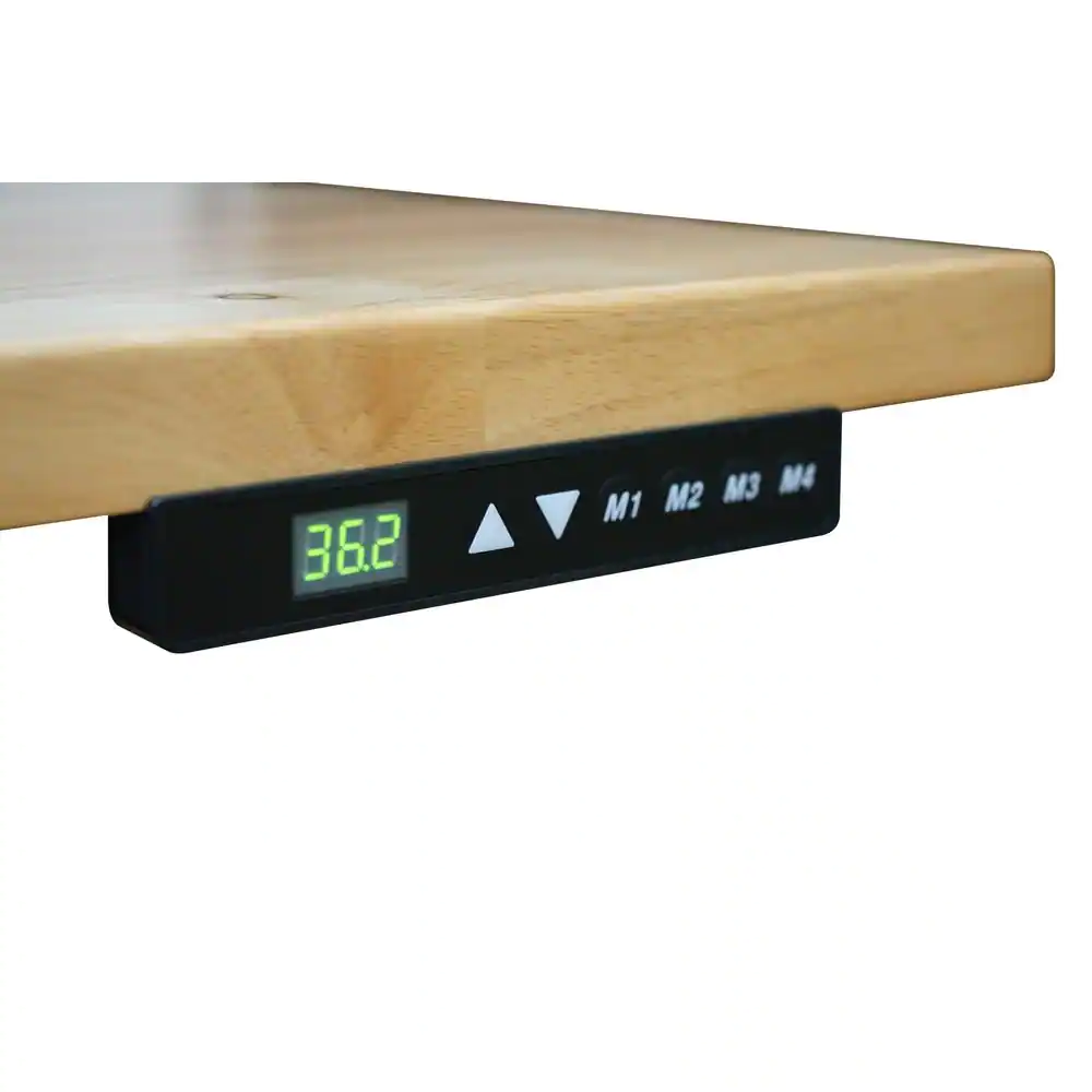 Husky 52 in.W x 30 in. D Steel 1-Drawer Power Adjustable Height Solid Wood Top Workbench Table in Black