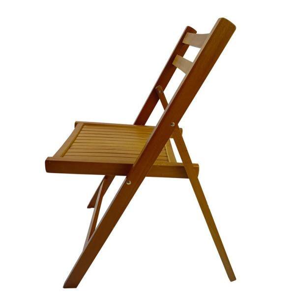 None Teak Wood Contour Folding Chair (Set of 4)