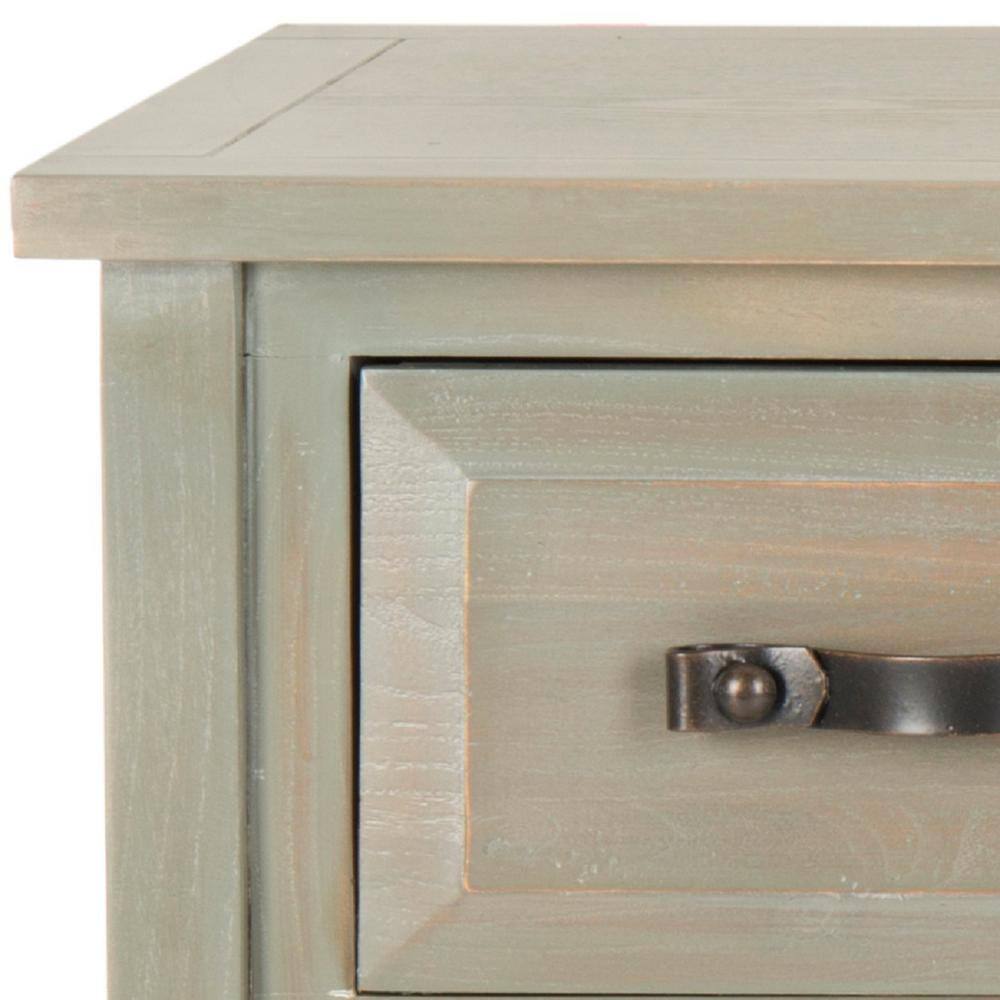 SAFAVIEH Aiden 43 in. 3-Drawer Gray Wood Console Table