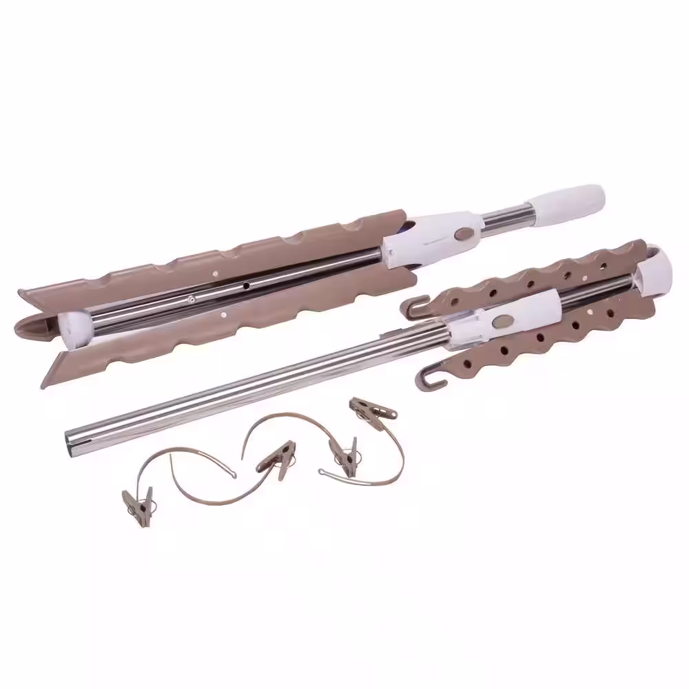 None 26 in. x 64 in. Tan Metal Tripod Garment Rack