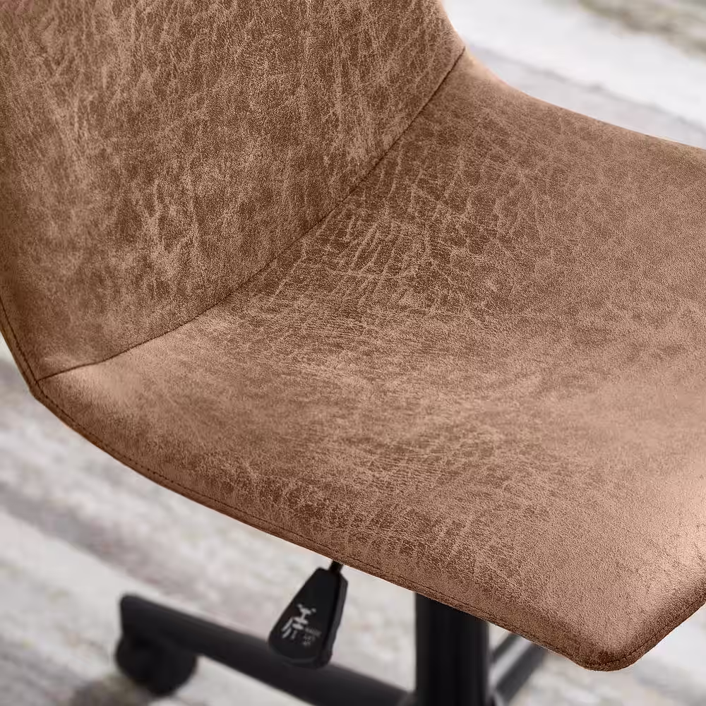 StyleWell Declan Swivel Office Chair in Distressed Camel Brown