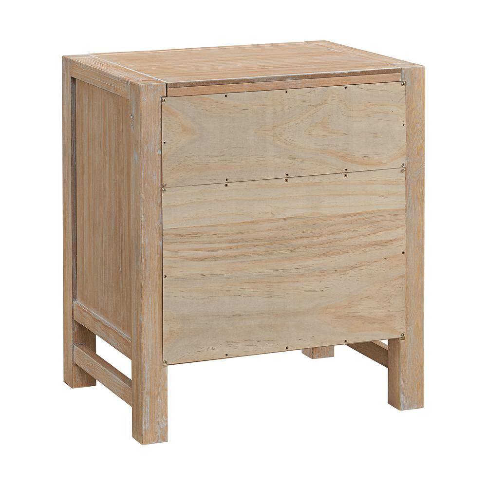 Alaterre Furniture Arden 2-Drawer Wood Nightstand in Light Driftwood (22 in. W x 17 in. D x 25 in. H