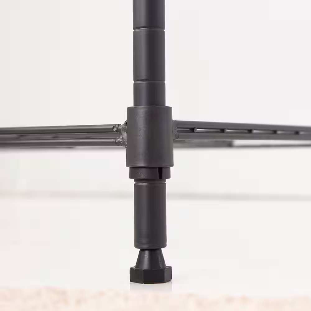 mzg 4 Tier Grey Powder Coating Wire Shelving Unit 12 in. x 18 in. x 39 in.