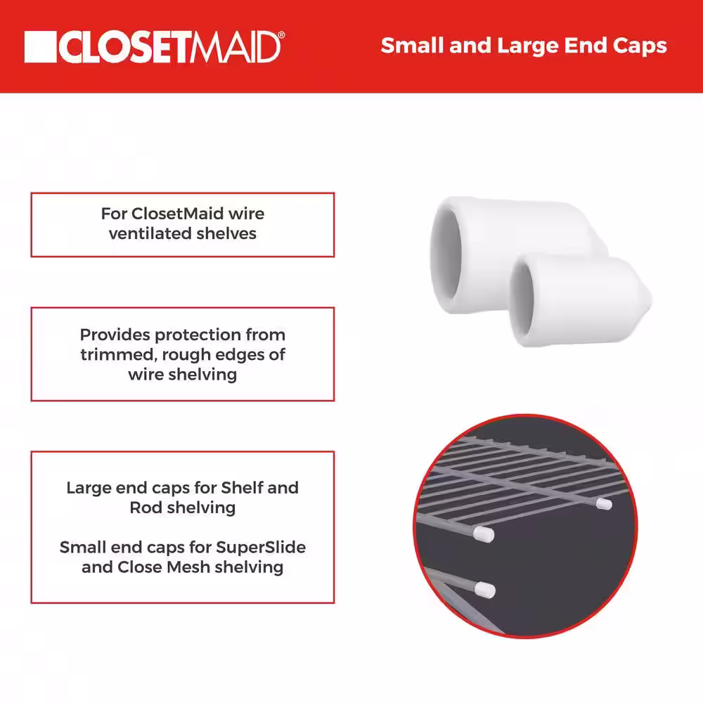 ClosetMaid ProPack Small and Large Wire Shelving End Caps (350-Piece)
