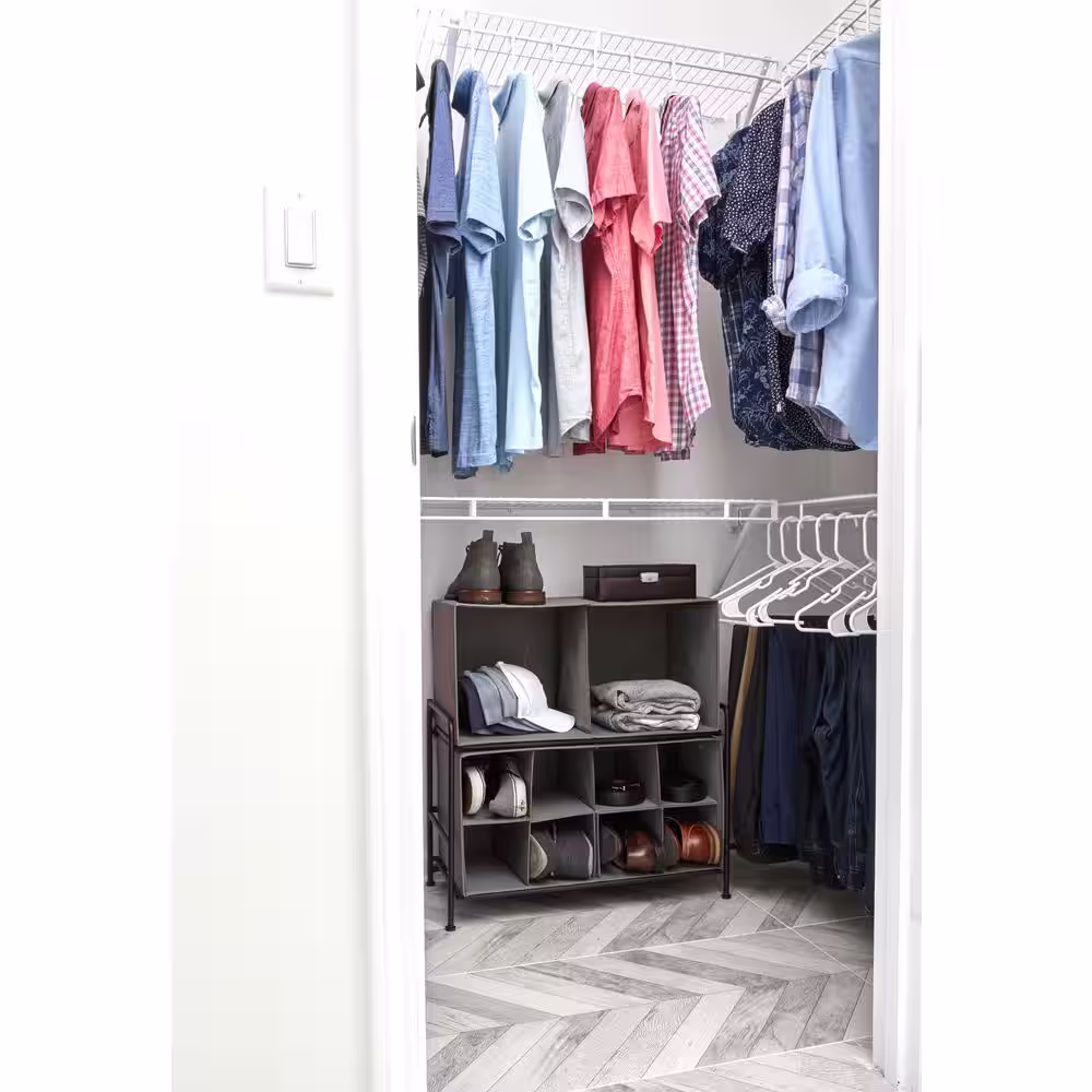 Flipshelf 26.75 in. W Black 2 Shelf Freestanding Wire Closet System