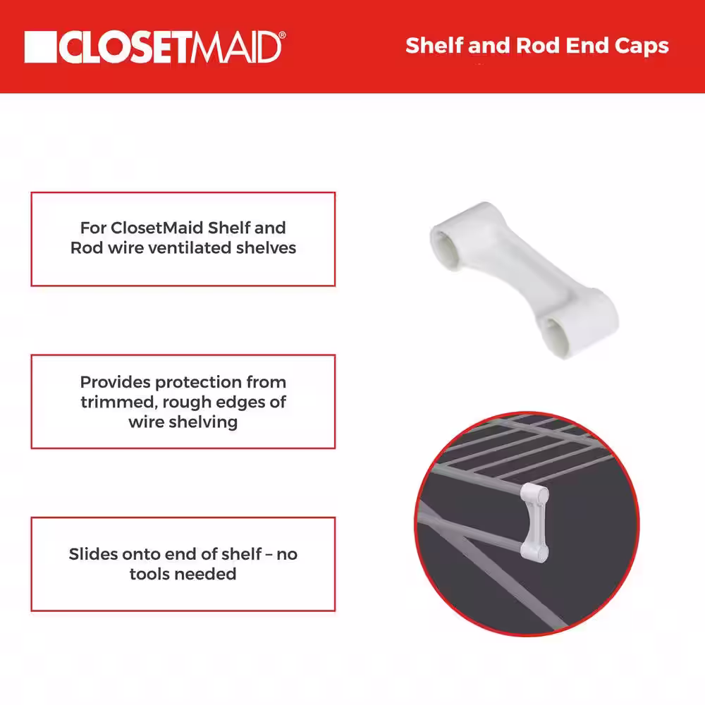 ClosetMaid 2 in. Shelf and Rod End Caps (2-Pack)