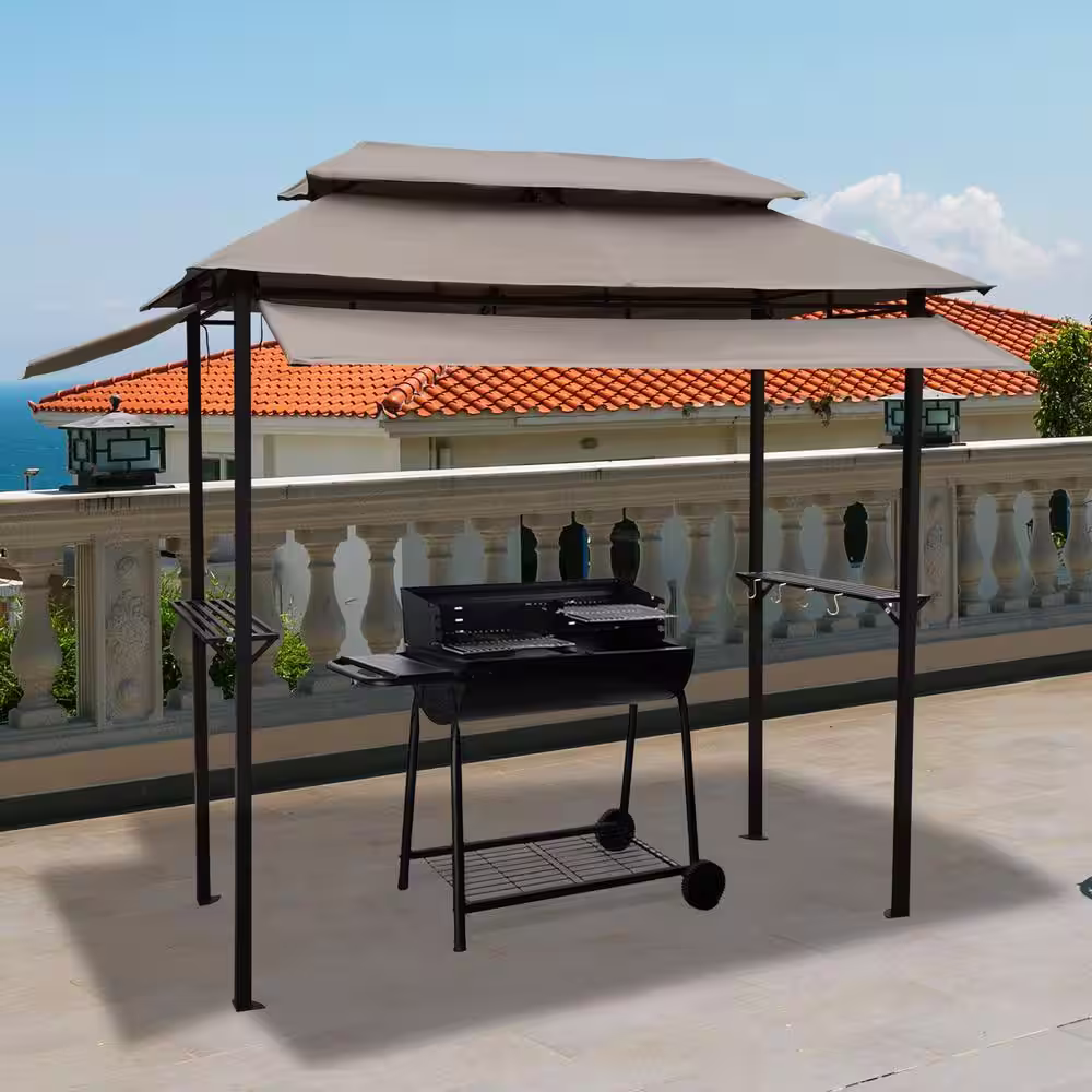 None 5.4 ft. x 9.3 ft. Mushroom Grill Gazebo