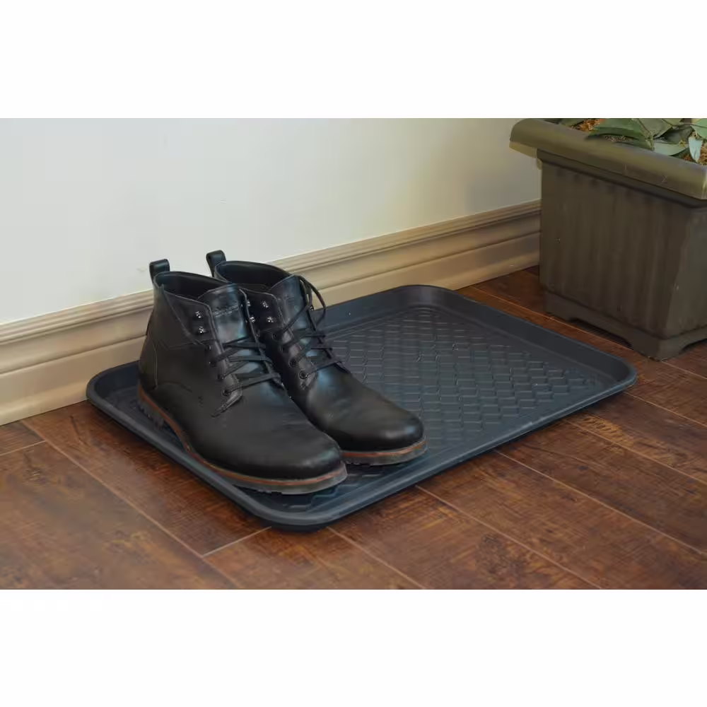Technoflex Techo Boot Classic Black 16 in. x 24 in. Polypropylene Multi-Purpose Boot Tray (3 - Pack)