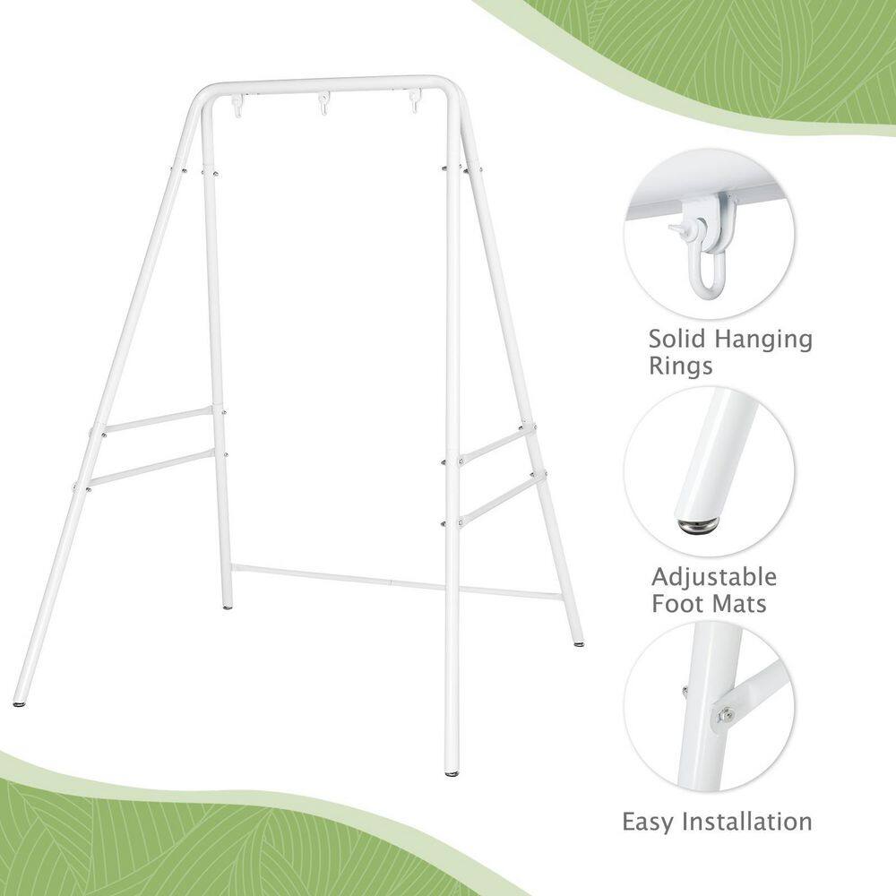 None 52 in. W Ã 54 in. D Ã 70.9 in. H Iron Hammock Stand in White