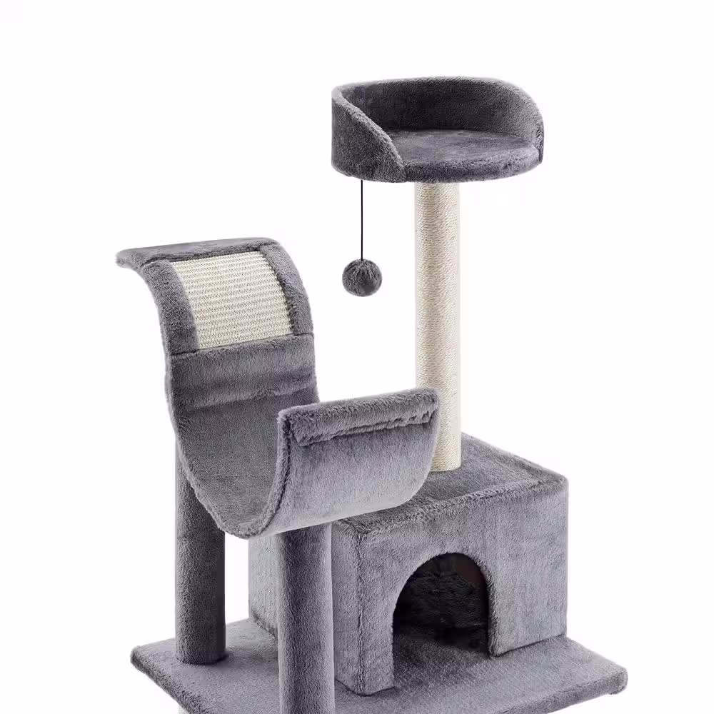 Sam's Pets Submarine 60 in. Gray Hard Box Cat Tree