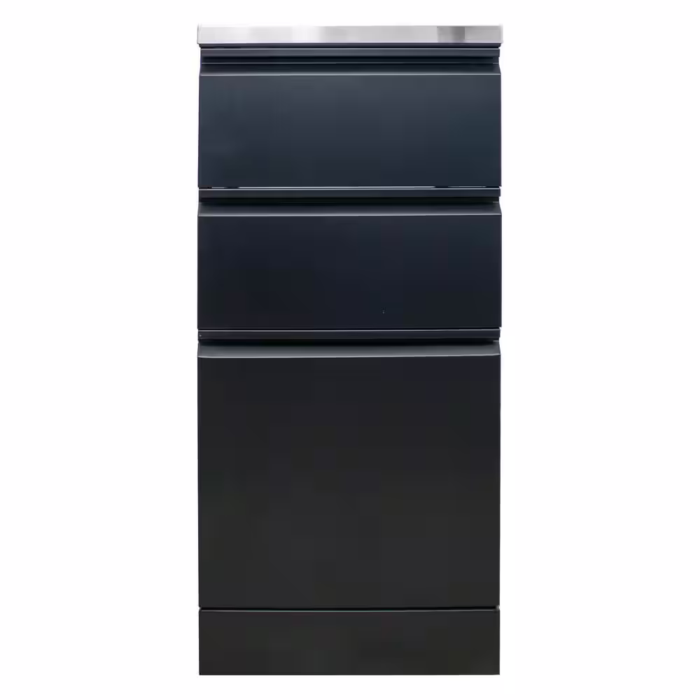 Transolid 15.4 in. W x 34.9 in. H x 22.4 in. D 20-Gauge Metal Freestanding Cabinet in Black