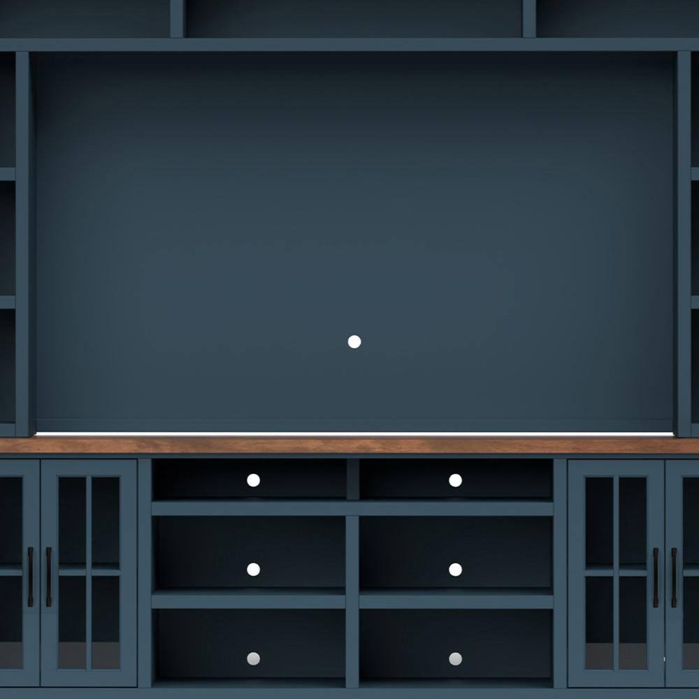 Bridgevine Home Nantucket Denim & Whiskey TV Stand Fits TV's up to 85 inches