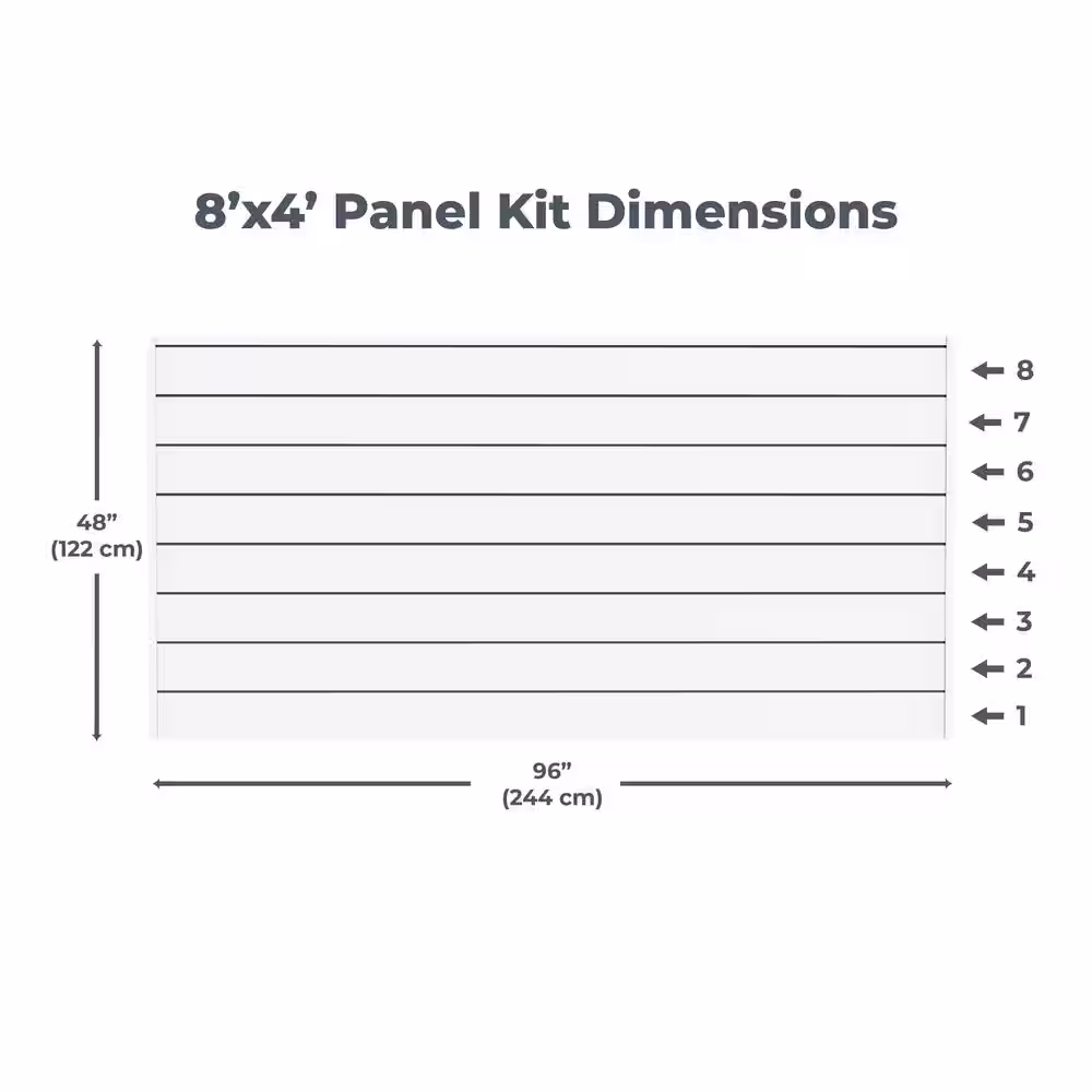 CROWNWALL 48 in. H x 96 in. W Basic Bundle PVC Slatwall Panel Set with Locking Hook Kit in Sandstone (20-Piece)