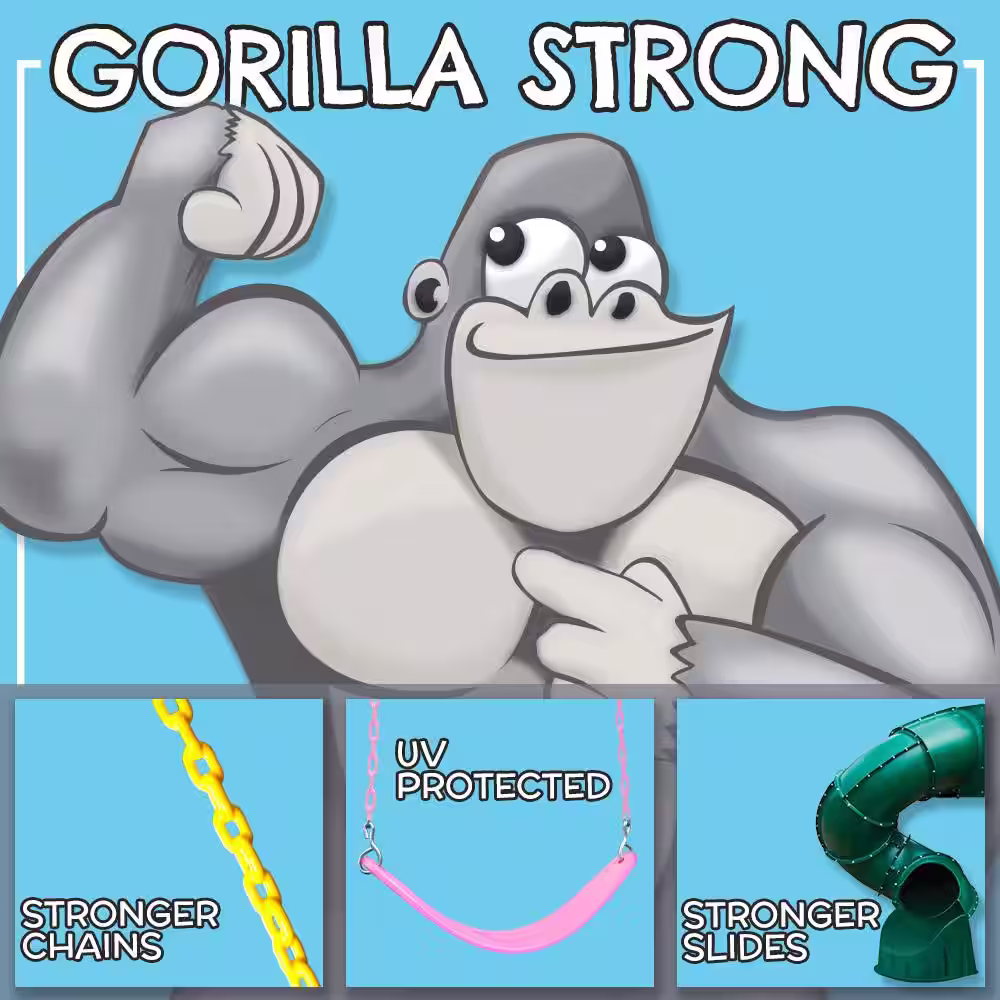 Gorilla Playsets Children's Picnic Table with Umbrella