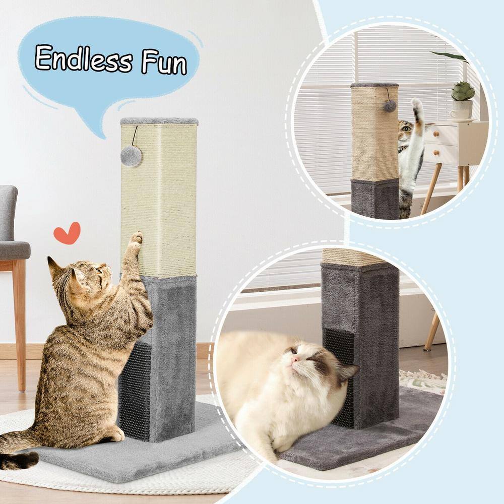 ANGELES HOME 31 in. Tall Cat Scratching Post with Sisal Rope and Plush Ball