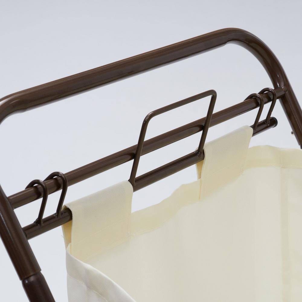 HOUSEHOLD ESSENTIALS Antique Bronze 2 Load Capacity Rolling Laundry Hamper