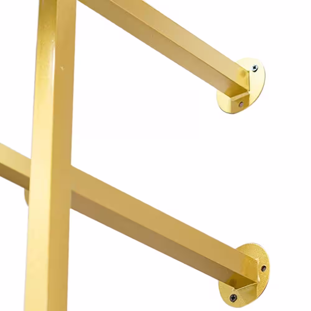 None Gold Iron Wall Mounted Clothes Rack 39.37 in. x 39.37 in.