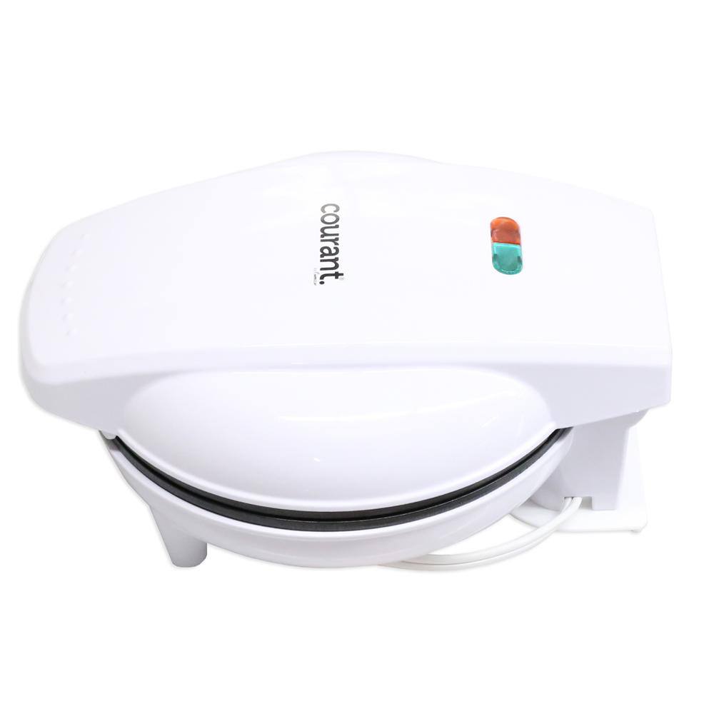 Courant Mini Donut Maker Machine Dessert Specialty Appliance Kid-Friendly with Non-stick Surface, Makes 7 Doughnuts (White)