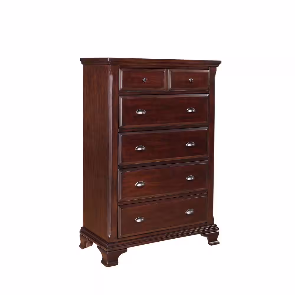 None Brinley 5-Drawer Cherry Chest of Drawers