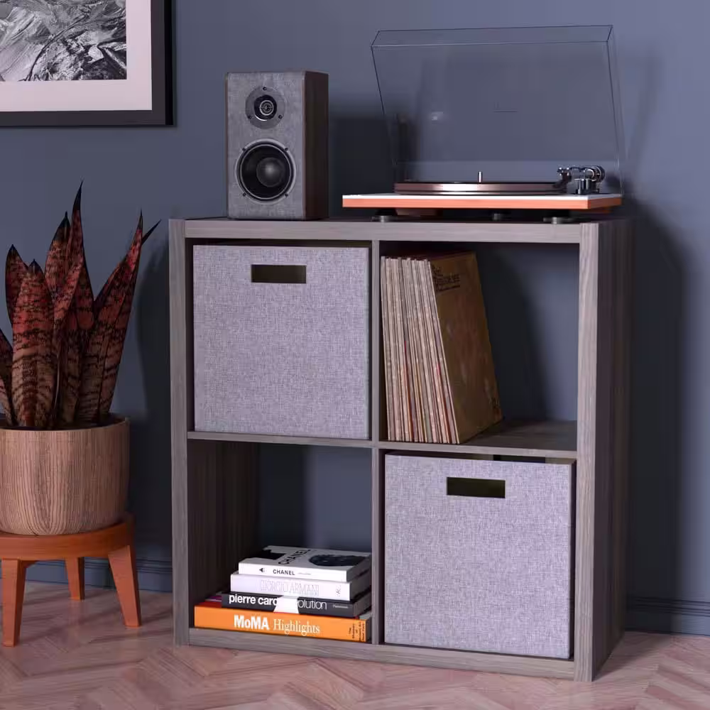 ClosetMaid 13 in. D x 13 in. H x 13 in. W Grey Fabric Cube Storage Bin