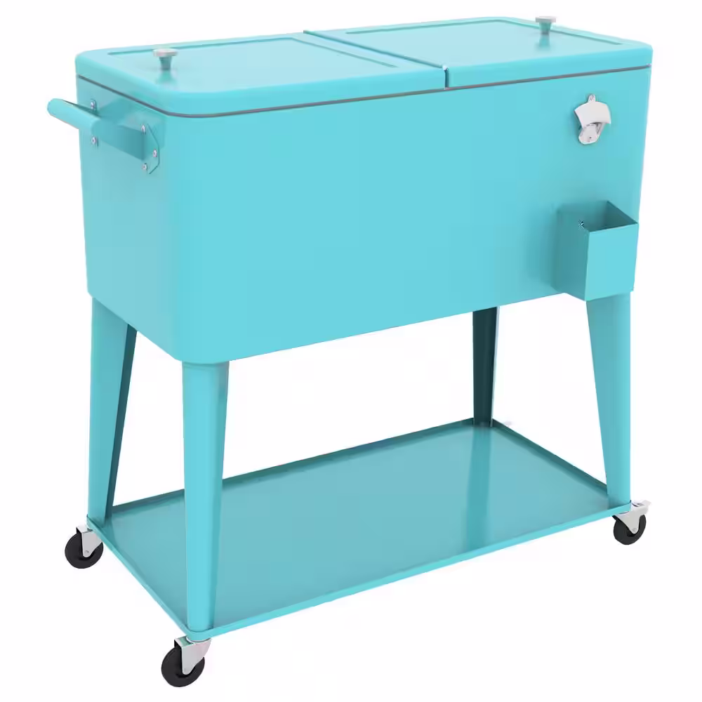 None Permasteel 80 Qt. Turquoise Chest Cooler