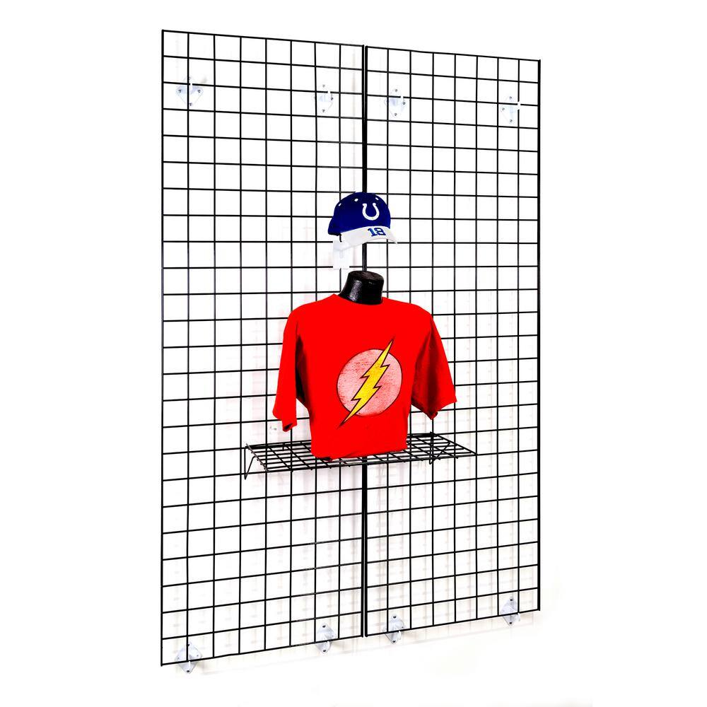 Econoco 60 in. H x 24 in. W White Metal Grid Wall Panel Set (3-Pack)