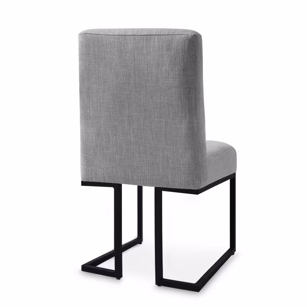 None Linen Sled Base Dining Chairs Grey (Set of 2)