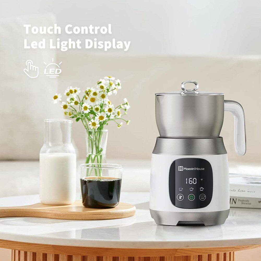 None 21 Ounce Detachable Smart Touch Digital Milk Frother Pot, White