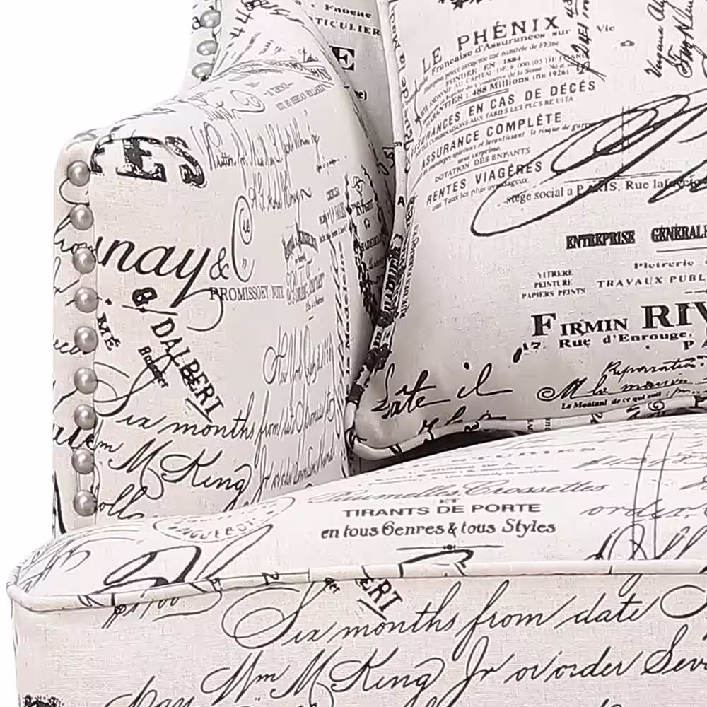 None Kegan French Script Accent Chair