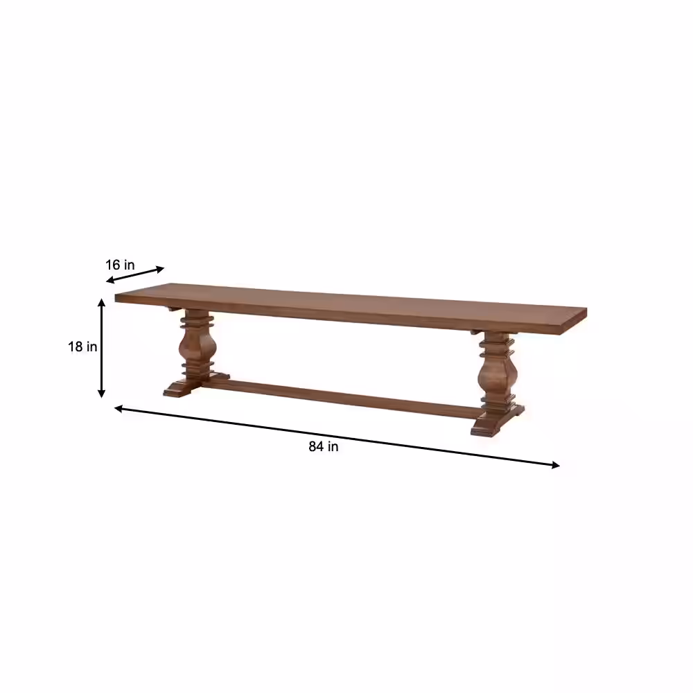 Home Decorators Collection Eldridge Trestle Dining Bench in Haze Brown
