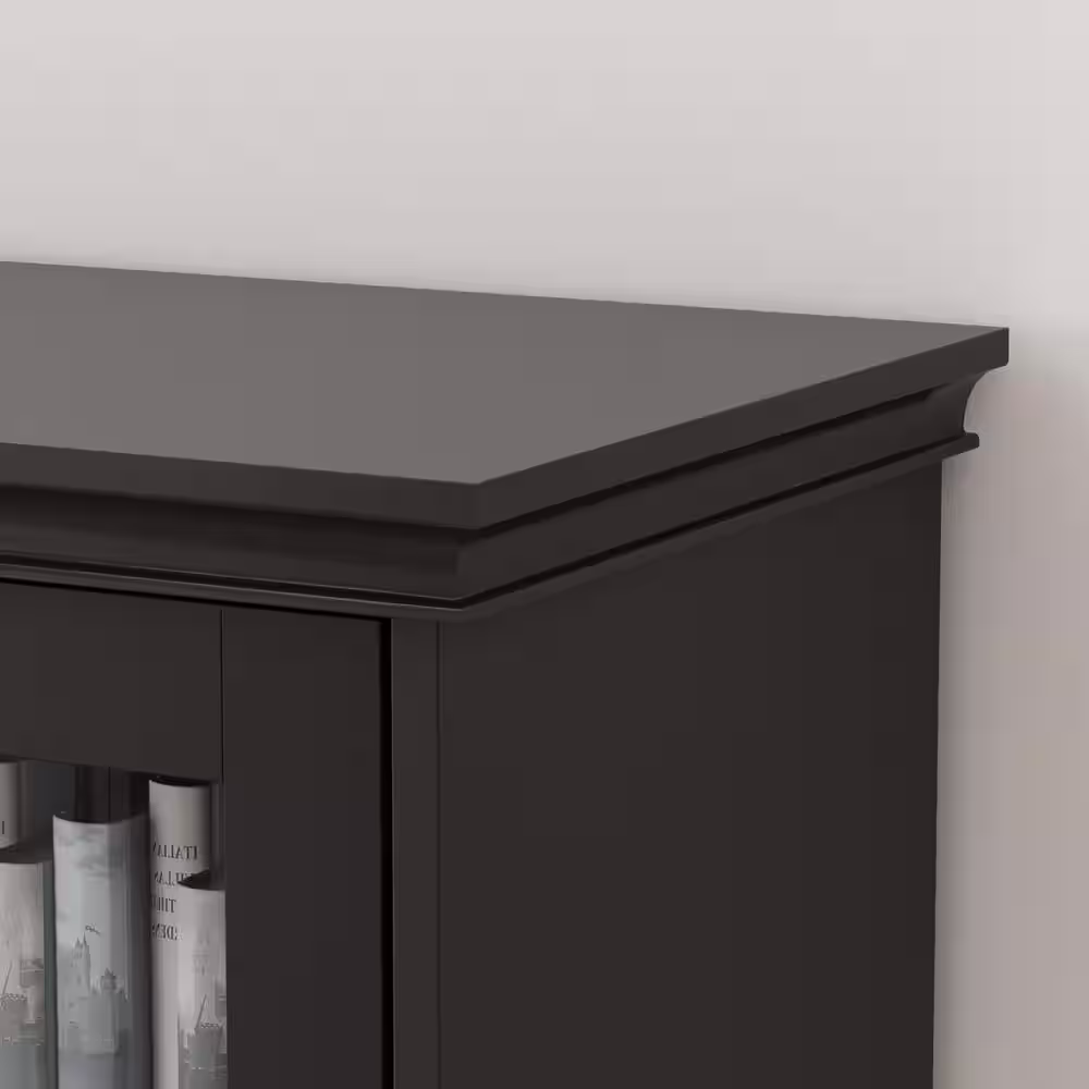 None 72.3 in. Black 5-Tier Shelves Standard Bookcase with Ball-Shape Legs