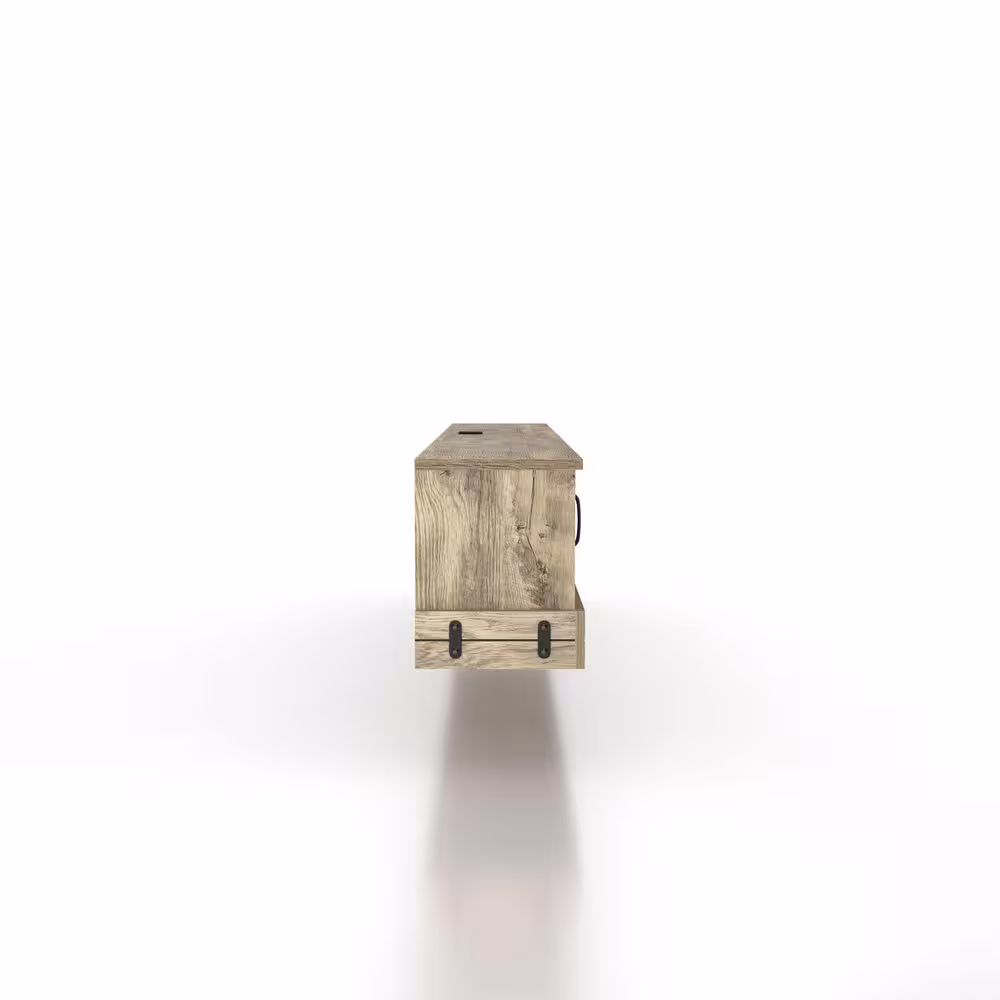 Furniture of America Fuss 63 in. Weathered Oak TV Stand Fits TV's up to 72 in. with Storage