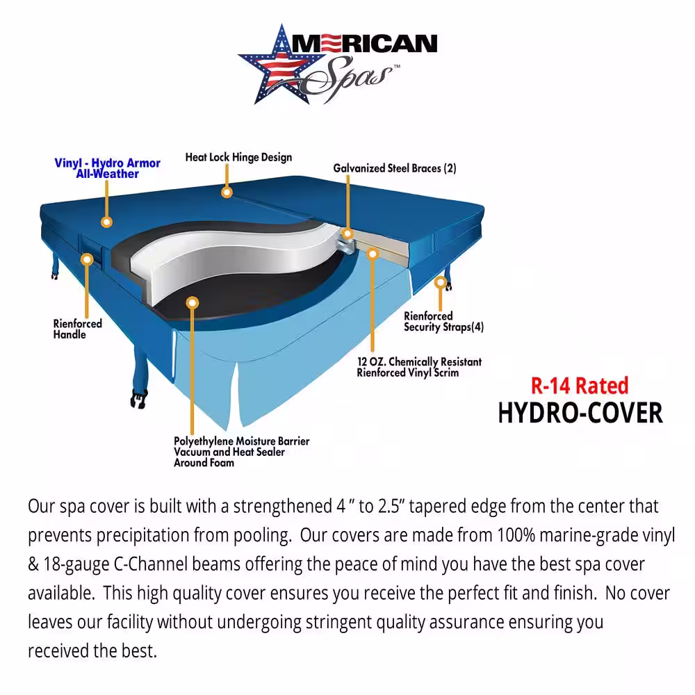 American Spas 6-Person 56-Jet Premium Acrylic Lounge Spa Standard Hot Tub with Bluetooth Sound System and LED Waterfall