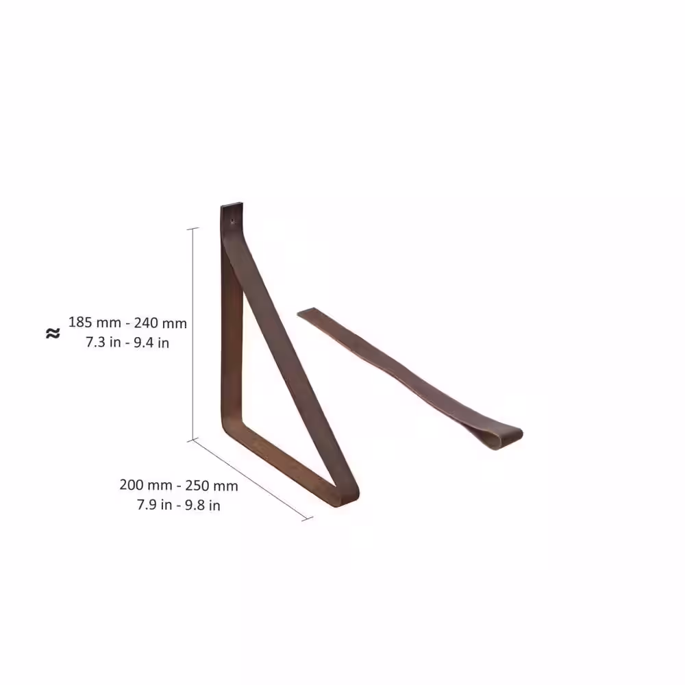 Dolle LOOP 9.4 in. Brown Leather Shelf Bracket (2-Pack)