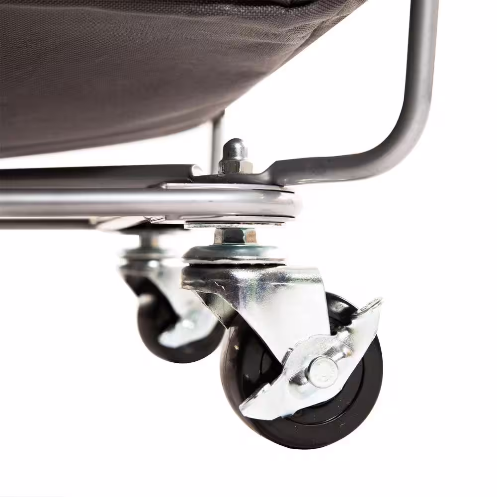 Seville Classics Gray Commercial Canvas Laundry Hamper Cart with Wheels