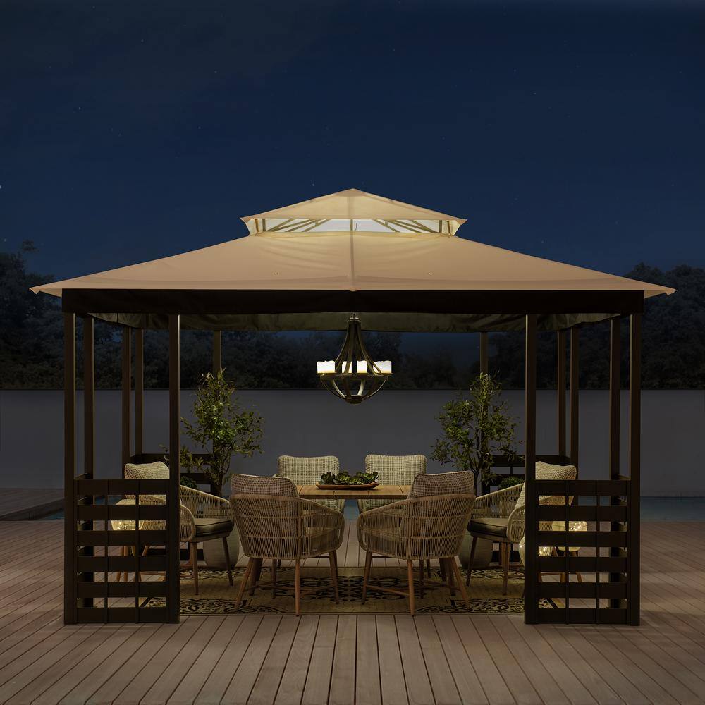 Sunjoy SummerCove Brook Park 11 ft. x 13 ft. White 2-tier Gazebo