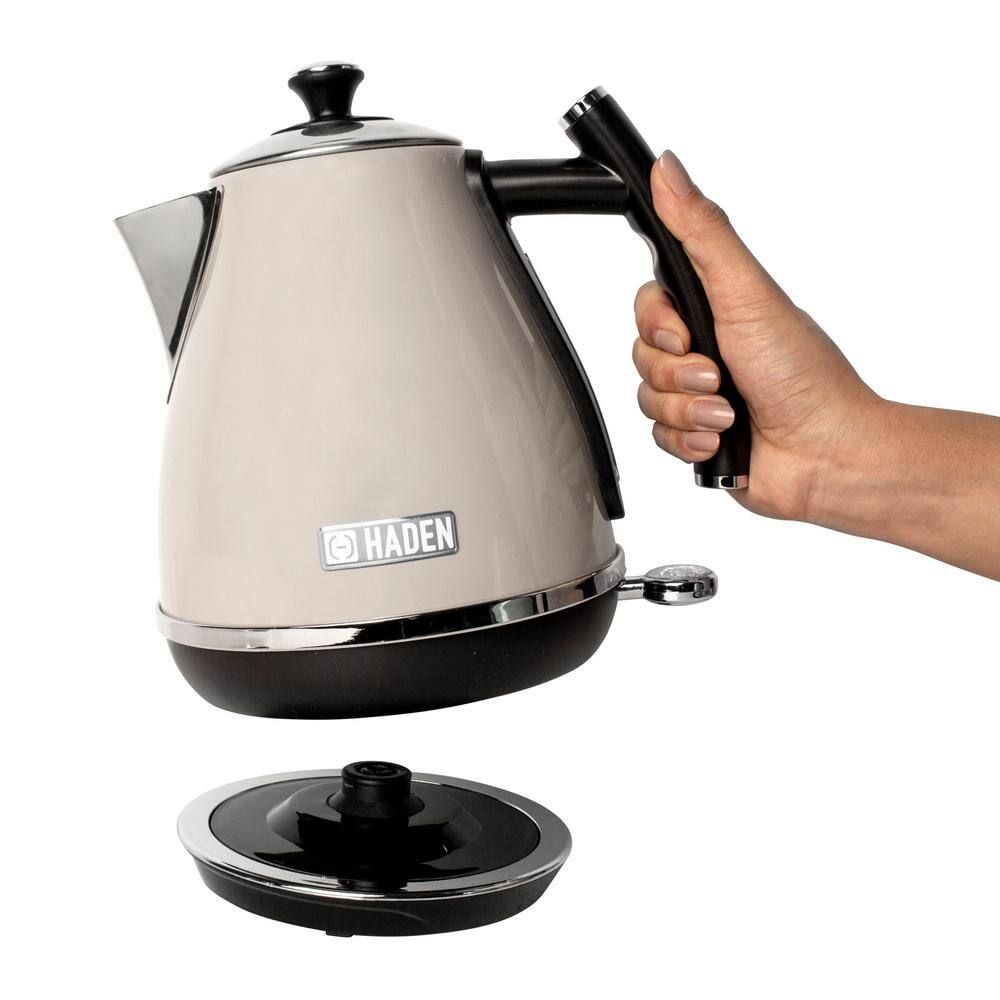 HADEN Cotswold 1.7 l 7-Cup Beige Stainless Steel Electric Kettle with Auto Shut-Off and Boil-Dry Protection