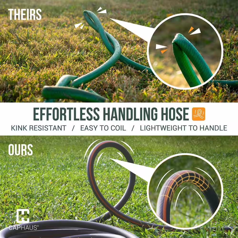 None 5/8 in. Dia. x 100 ft. Garden Hose with 3/4 in. NH Solid Brass Fittings, Leak-Proof Construction