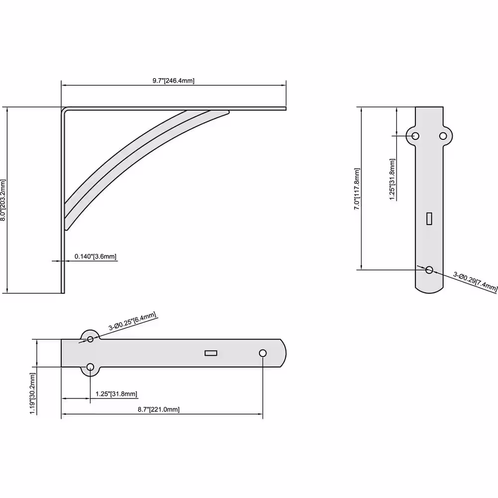 Everbilt 10 in. x 8 in. Oil-Rubbed Bronze Heavy Duty Shelf Bracket