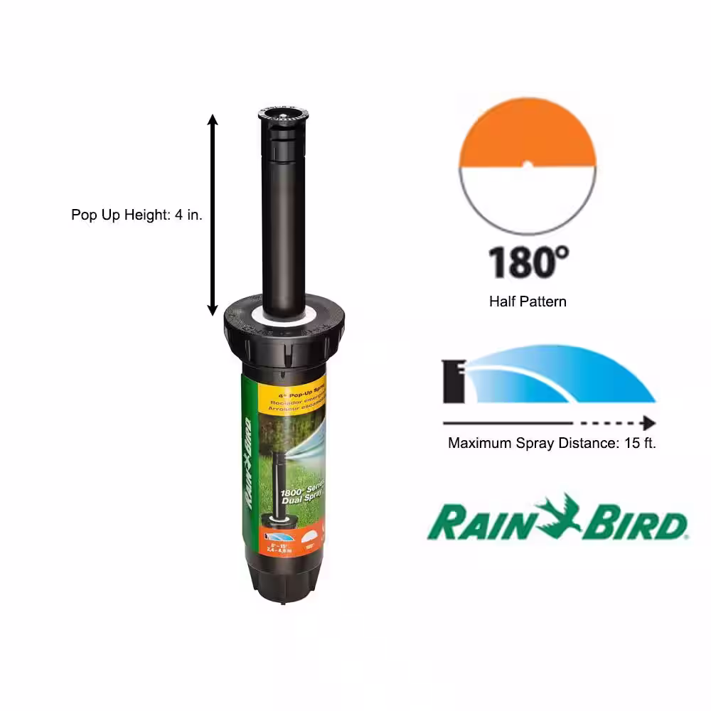 Rain Bird 1804 Dual Spray Half Pattern 4 in Pop-Up Spray Head
