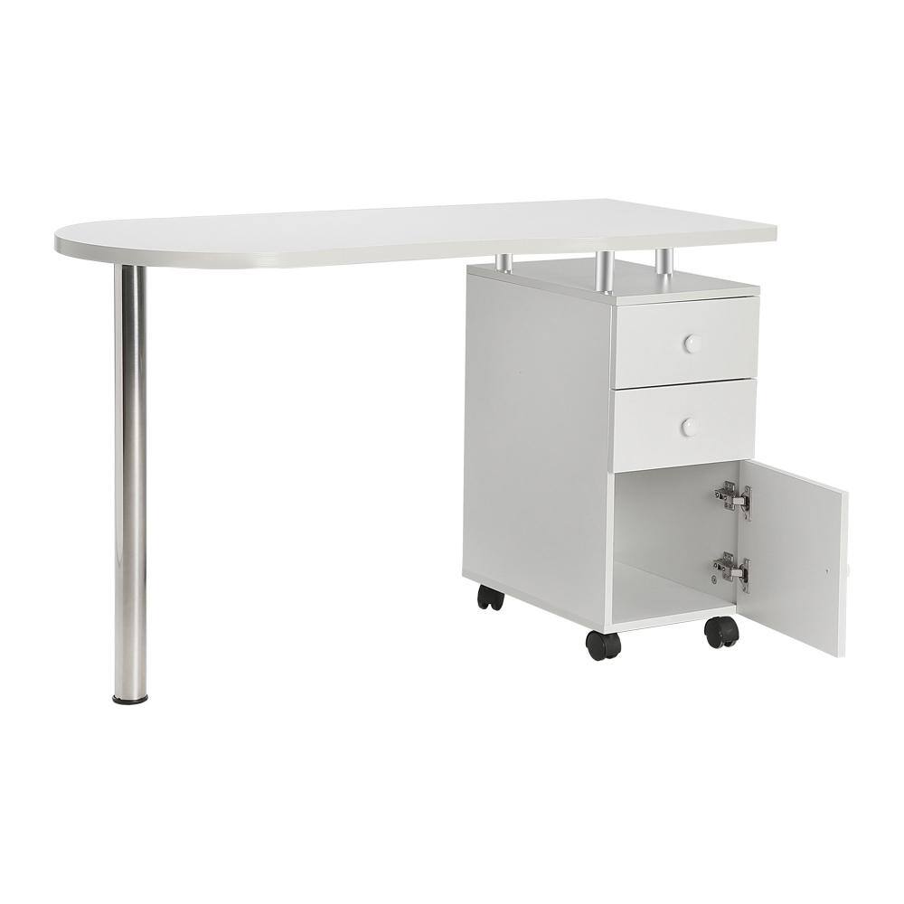 None 47 in. Manicure Nail Table Computer Desk with Drawer White