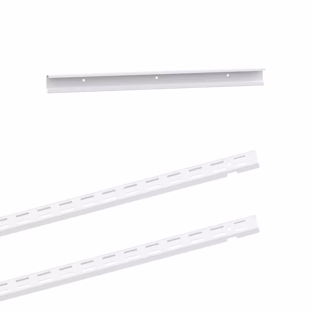 ClosetMaid ShelfTrack 24 in. White Hang Track (1 Piece) and 60 in. x 1 in. White Standard (2 Pieces)