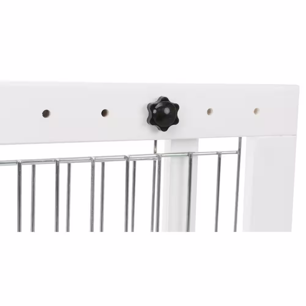TRIXIE Adjustable Freestanding Pet Gate : Width Expands 40 in. to 71 in. : Lightweight : White