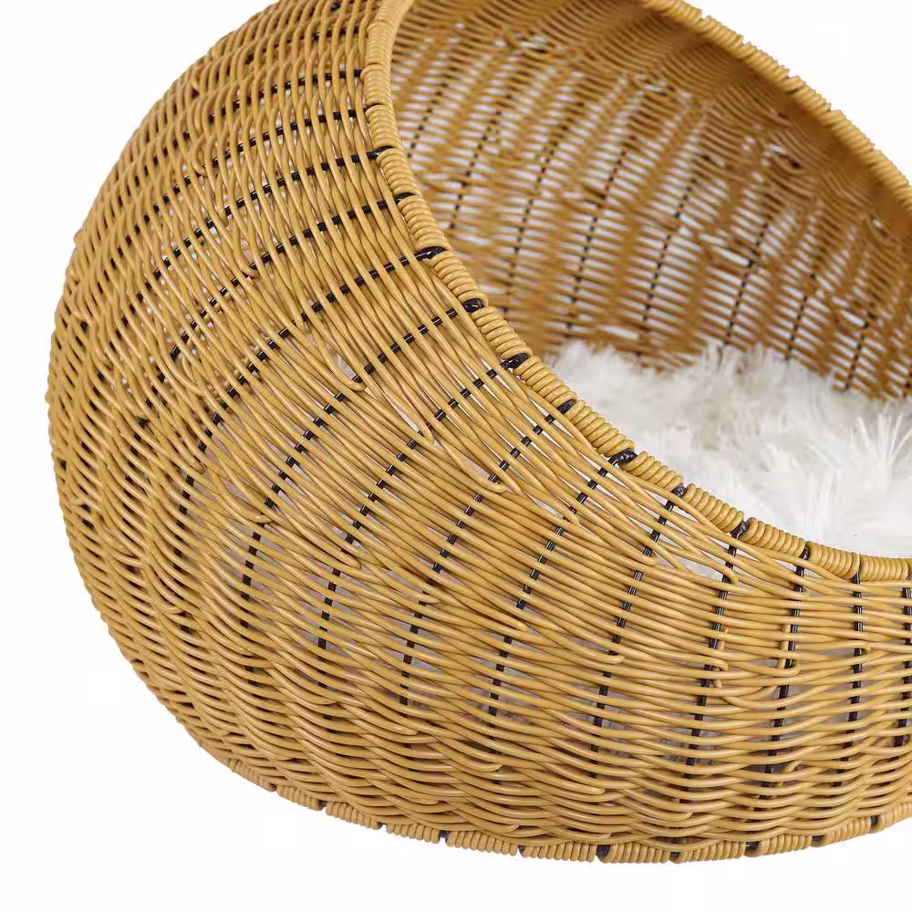 None Nala Medium Brown Wicker Cat Bed