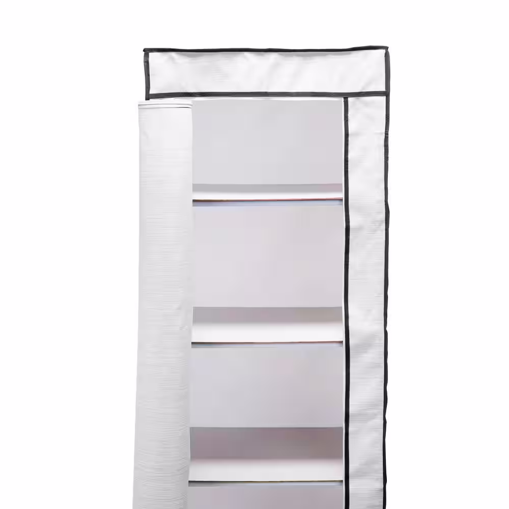 ORGANIZE IT ALL White Polyester Clothes Rack 12 in. W x 65 in. H