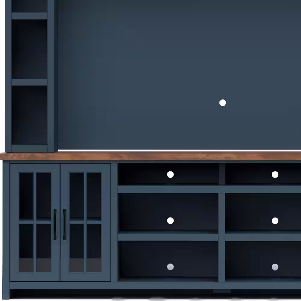 Bridgevine Home Nantucket Denim & Whiskey TV Stand Fits TV's up to 85 inches