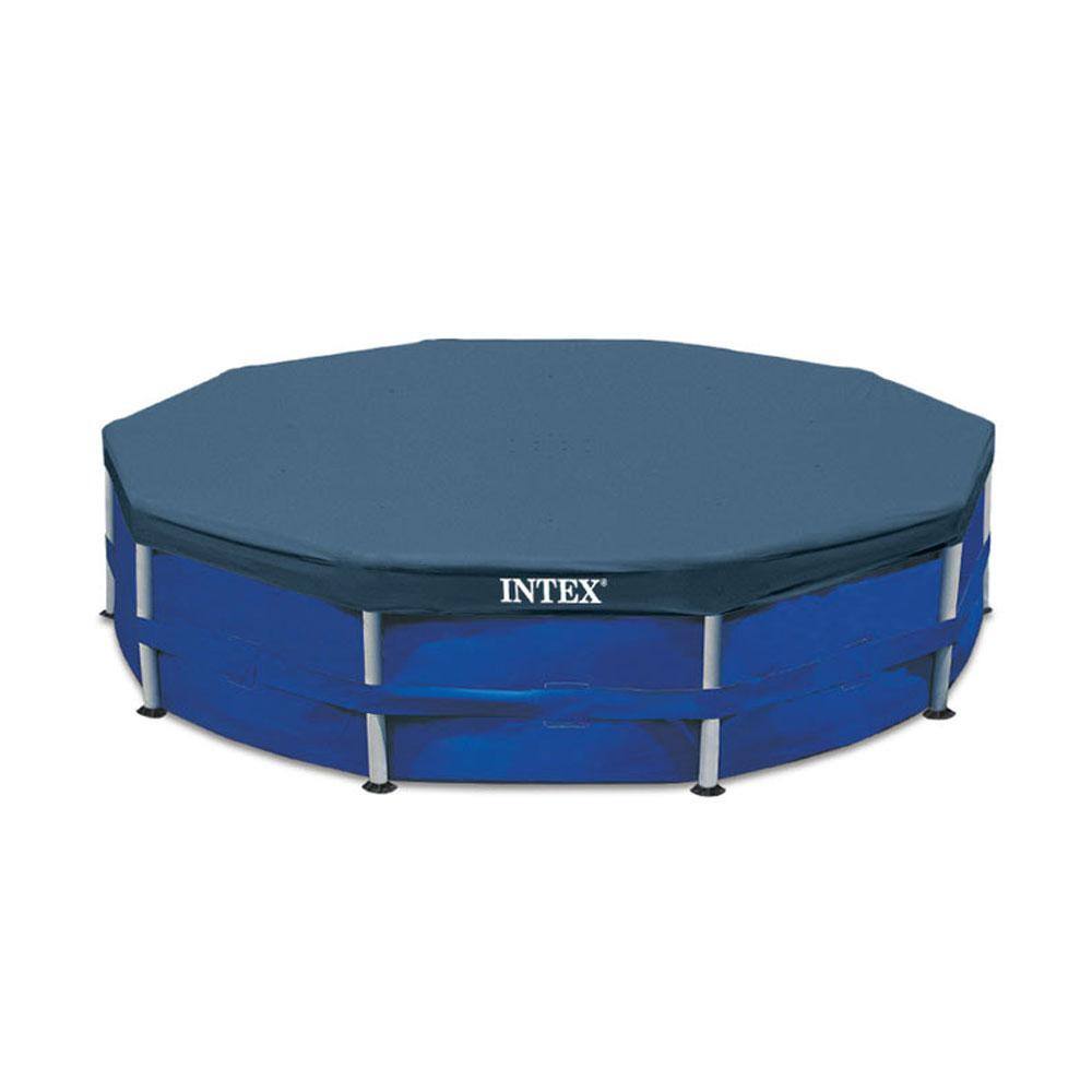 Intex 10 ft. x 30 in. Round Above Ground Swimming Pool and 10 ft. Round Swimming Pool Cover