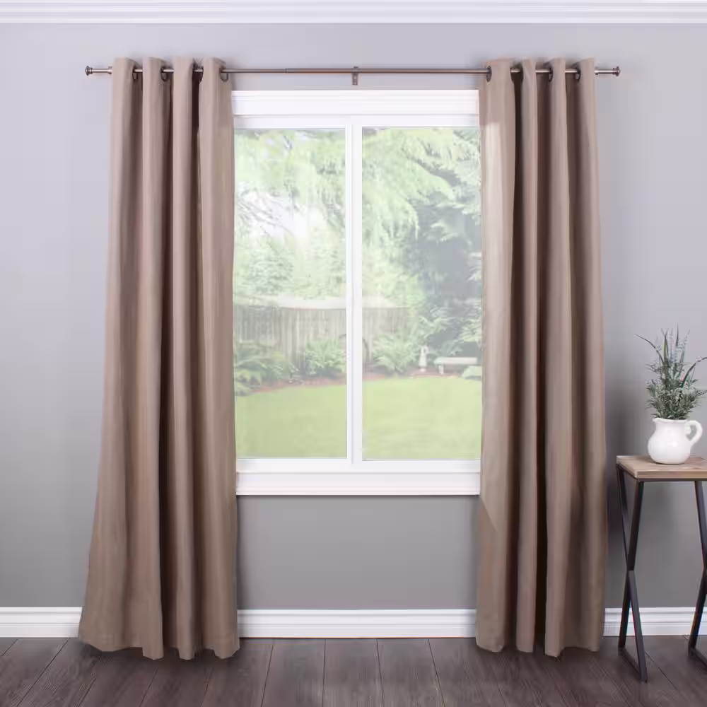 Decopolitan Cap 18 in. - 36 in. Adjustable Curtain Rod 3/4 in. in Bronze with Finial