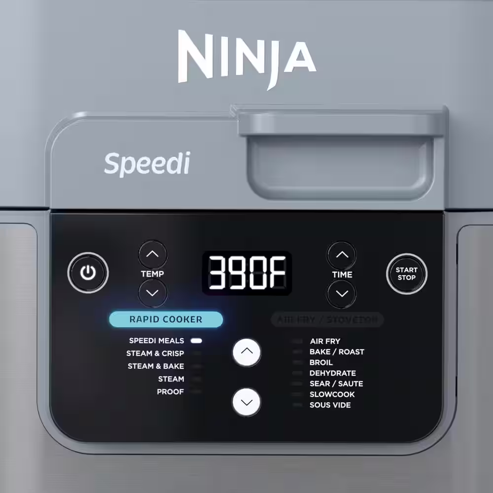 NINJA Speedi Rapid Grey 24-Cup Steam Cooker and Air Fryer with 12 in 1 Functionality SF301